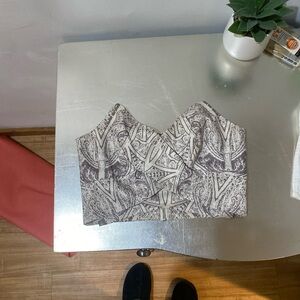 Patterned Gray Women's Top